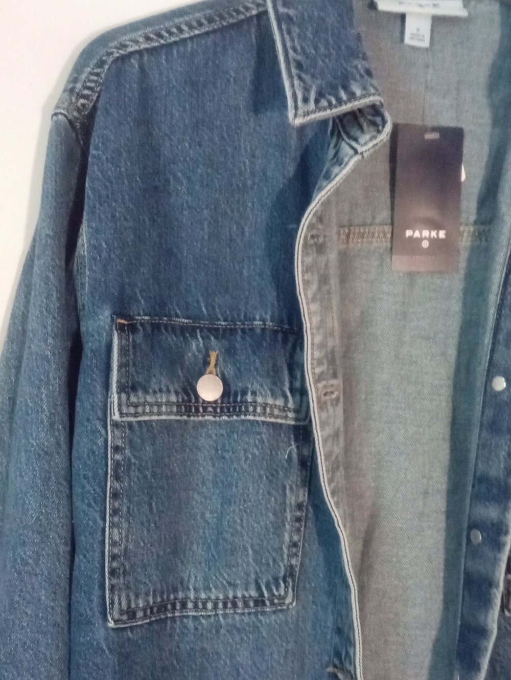 Parke Denim Jacket Small NWT Denim - Picture 2 of 5